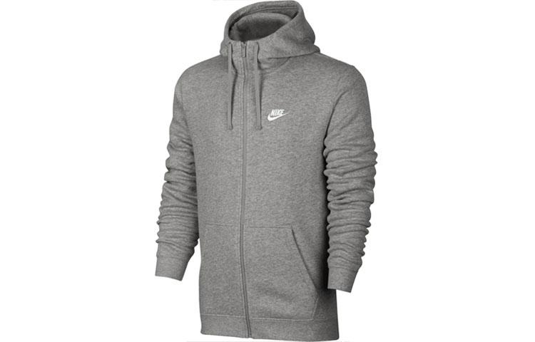 Nike Logo Embroidery Fleece Lined Hooded Coat, Winter Jacket Men s Gray 804389-063 S