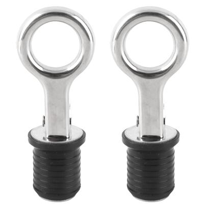 1in Boat Drain Plug Snap Handle Stainless Steel Rubber Watertight Seal Hull Livewell Drain Plug for Boat Yacht