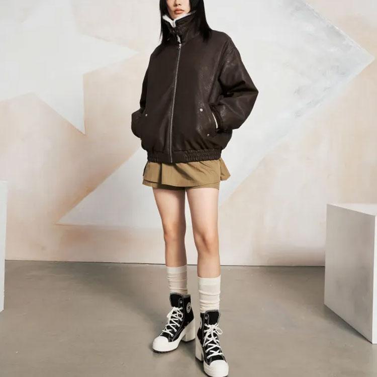 New Converse Jackets Coats Women's Brown 10026926-A02