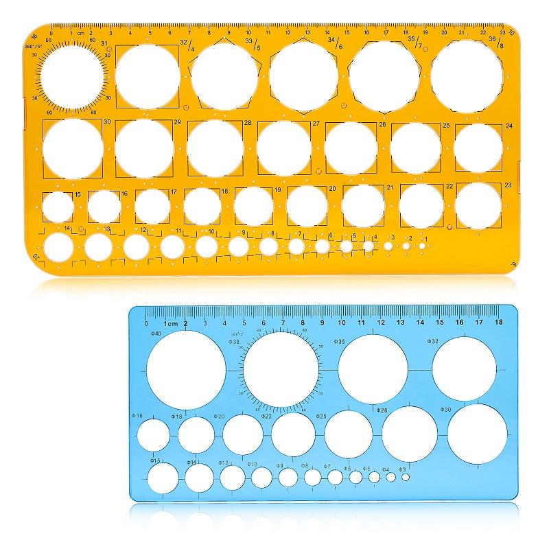 Kreis Schablone mit 22/36 Kreisen Schablonenvorlage Kreisschablonen zum Malen Kreisläufer für Zeichenhilfen Quilling Schablone