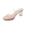 Transparent High Heels Women's New Summer Waterproof Table Sandals In 2025 with Thick Heels and Small Size Cool Slippers