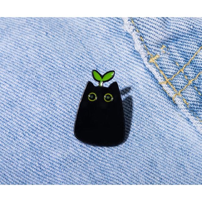 

1-дюймовая металлическая эмалированная булавка с ростком кота, симпатичная