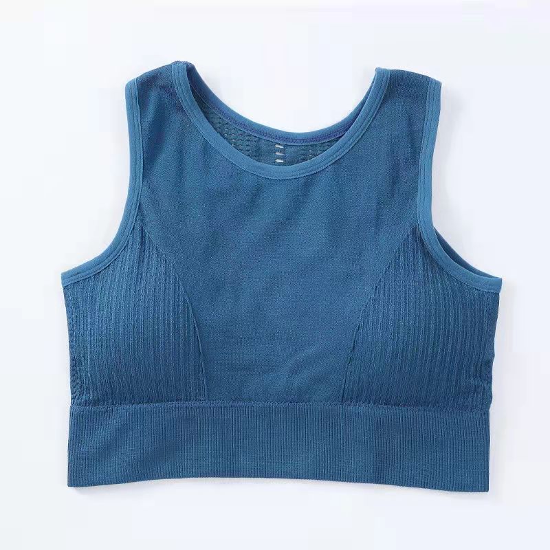 Damen Sport-BH Ohne Bügel Stoßfest Schnelltrocknend Unterwäsche Anti-Sammelnd Stereotypische Schönheit Rücken Hohl Weste mit Herausnehmbarem Brustpolster Yoga Weste