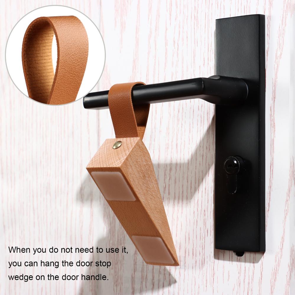 Hanging Non-Slip Beech Wooden Soild Door Stopper Door Wedges