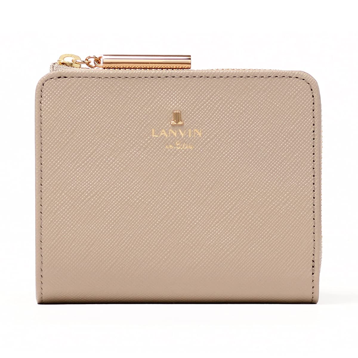 

on Gift Wrapped Bifold Wallet with Brand Shopper 480453 Luxembourg Mini Wallet Zipper Ladies Leather Gray Beige to Our [Lanvin Bleu] L-shaped [45]