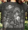 Vintage UFO Cowboy Desert Alien Retro Comfort Colors® Tshirt, Sci-Fi Western Graphic Tee, Y2K Space Streetwear 90s Nature Gift
