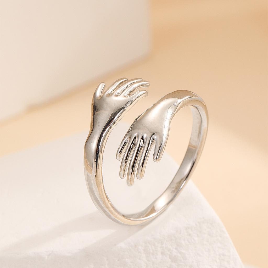 Adjustable Open Hug Ring, Love Romantic Hug Open, Anniversary Jewelry Gift, Unisex, Can Be Used As A Gift For Family And Friends