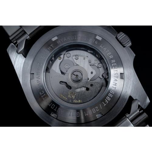 HYAKUICHI 101 No.14 Hyakuichi Mechanical Wristwatch, Automatic Winding, GMT Watch, 200m Water Resistance, Date, Viking Blue, Hack Function