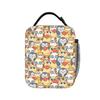 Neutral Tone Owl Lunch Bag Animal Print Portable Zipper Lunch Box Women Outdoor Picnic Cooler Bag Fashion Oxford Tote Food Bags
