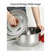 Covered Metal Bowl with Lid for Seasoning Work, Kitchen Storage, Warming, and Soup Service in Family Cooking Use
