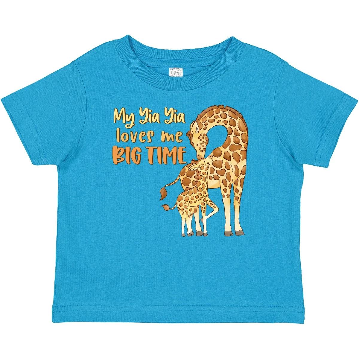 Inktastic My Yia Yia Loves Me Big Time Giraffe Baby T-Shirt Yiayia New Grandma 160