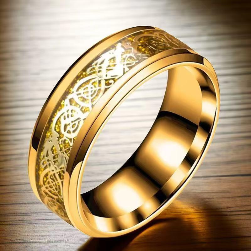 Men's 8mm Retro Titanium Steel Ring: Light Luxury, Niche Design