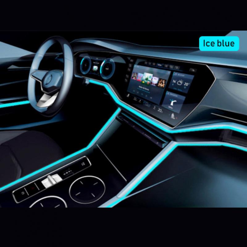 5M/3M/1M Car LED Atmosphere Light DIY Flexible Glow EL Wire Neon Cable Wire USB Lamp 2.3MM LED Strip Car Interior Lights