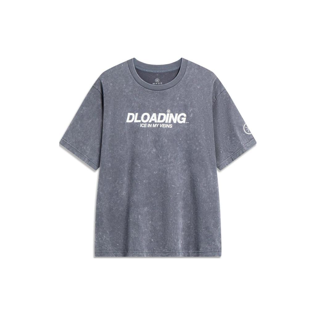 Li Ning Wade Series Letter Print Loose Short Sleeve T-Shirt Unisex Tops Cool-Sand-Black AHST607-1