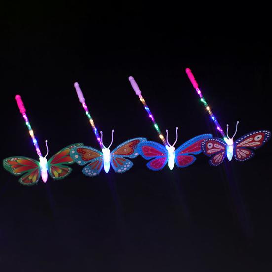 Glow Butterflies Stick Glow in The Dark 3 Modes Adjustable Handheld High Brightness Battery Operated Colorful Light Up