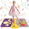 Skirfy Piano Mat, Dance Mat, Music Mat for Kids, Educational Toy, 2-in-1 Play, Keyboard Instrument, Drum Mode, Foldable, 13 Demo Songs, 8 Keys, 8 Inst