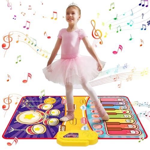 

Skirfy Piano Mat, Dance Mat, Music Mat for Kids, Educational Toy, 2-in-1 Play, Keyboard Instrument, Drum Mode, Foldable, 13 Demo Songs, 8 Keys, 8 Inst