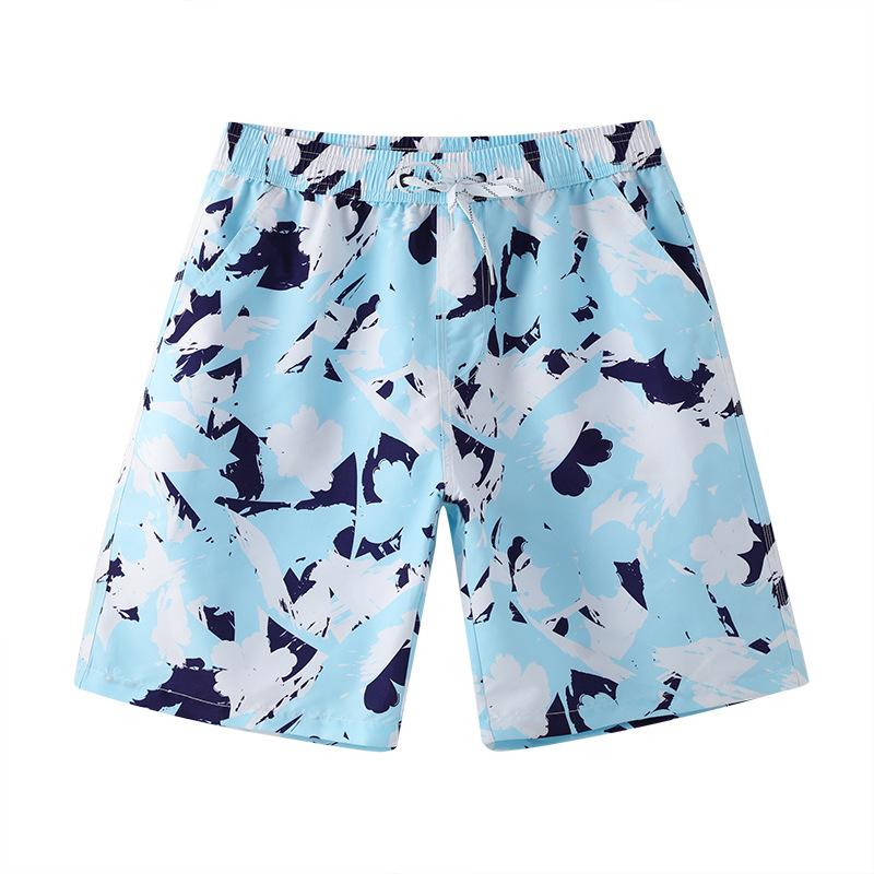 Beach Pants Men'S Printed Five-Point Beach Shorts Loose Casual Beach Pants Quick-Drying Surf Shorts