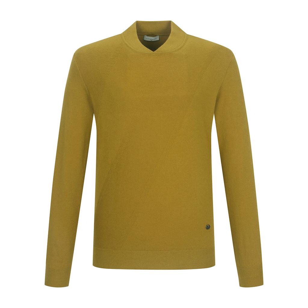 FERRAROMILANO Henley Neck Round Knit Sweater Mustard (Am0Drd30164)