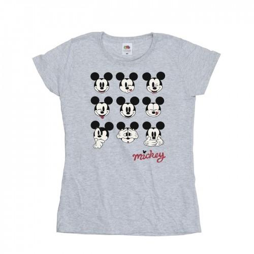 Disney Womens/Ladies Mickey Mouse Many Faces Cotton T-Shirt