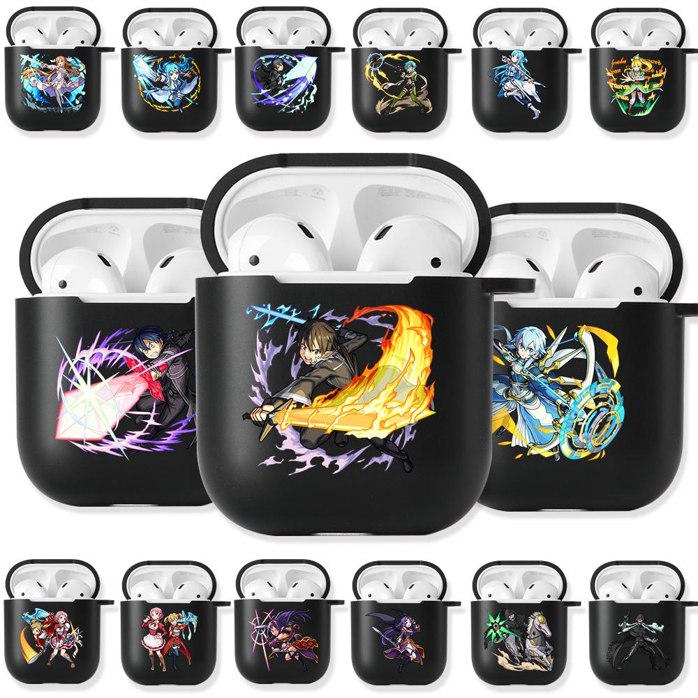 

Черный мягкий силиконовый чехол с аниме Sword Art Online для Airpods Pro 3 2 1 SAO Kazuto Asuna Suguha, чехлы для наушников с Bluetooth