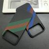 Neue Schlanke Carbonfaser-Textur PC Rahmenlose Handyhülle Für iPhone 17 16 15 14 13 Pro Max Wärmeableitung Dreifarbige Streifen Abdeckung