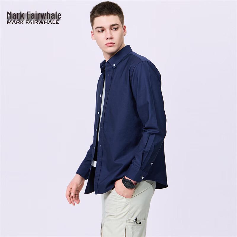 Mark Fairwhale Men s Pure Cotton Lapel Long-Sleeve Shirt L