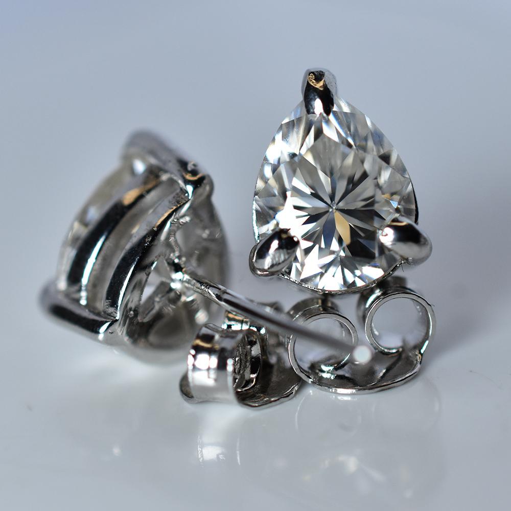 CERTIFIED Pear Cut Synthetic Moissanite 14.30 Ct Stone Earring Pair Gift For Her MY.ER-23-NS