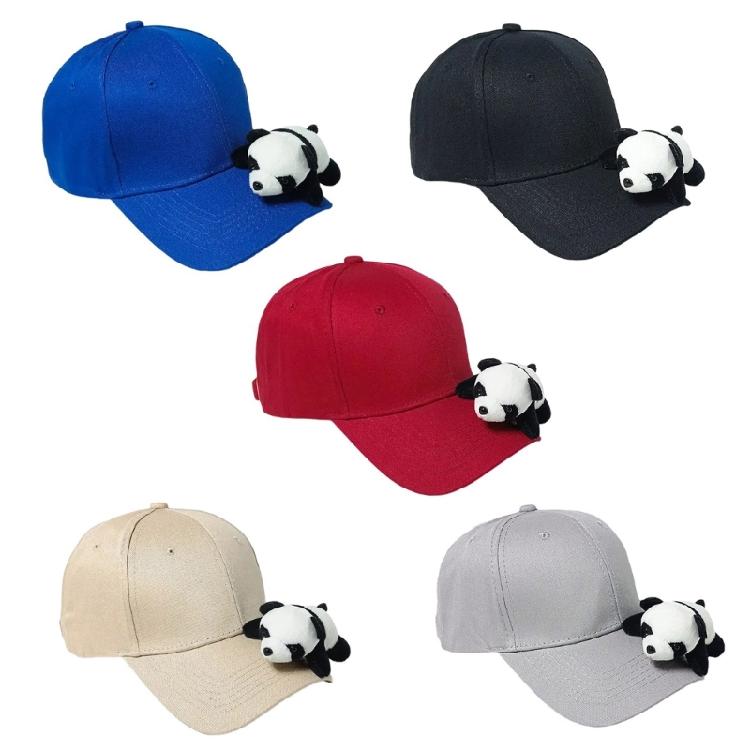 Lovely Plush Panda Baseball Hat For Women Men Unisex Cotton Baseball Caps with Adjustable Back Closure Sport Headwear