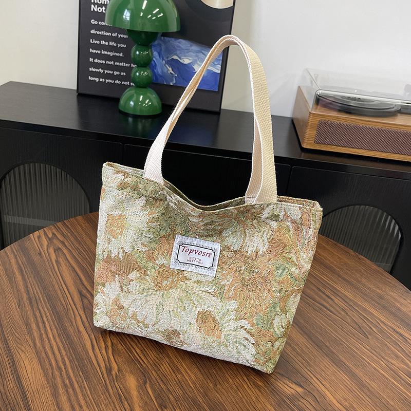 1 Stück Mori Mode Bedruckte Handtasche Nylon Atmungsaktiv Vielseitig Pendlertasche Große Kapazität Freizeit Arbeit Bento-Tasche