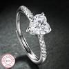 Neuer 925 Silber Herz Ring Funkelnder Zirkon Hohe Qualität Für Damen Hochzeit Feiner Schmuck Zubehör Party Geschenk