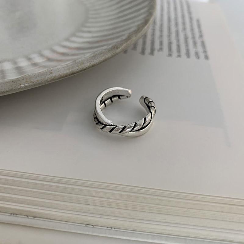 Designed Korean Beautifully Style Smile Face Ring For Women In Irregular Vintage Design Silver