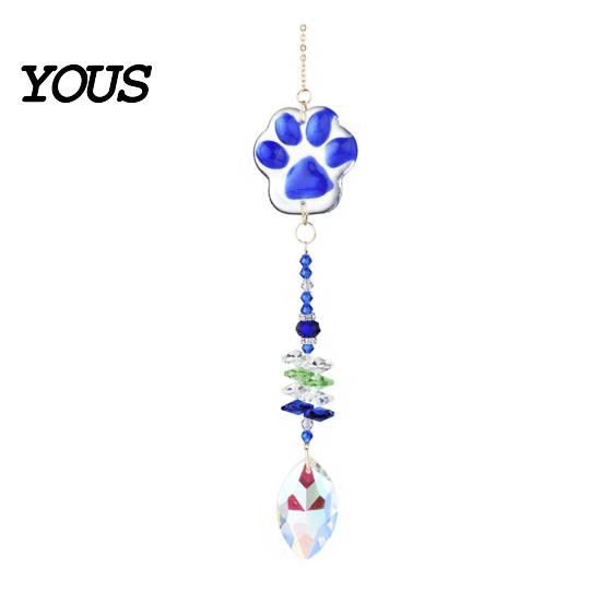 Exquisite Craftsmanship Wind Chime Crystal Cat Paw Chimes, Suncatchers for Windows Hanging, Rainbow Light Prism Maker Indoor Outdoor Home Garden Decor