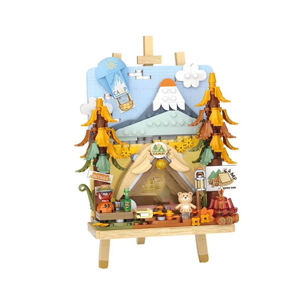 Loz Street Scene Series Architectural Model 3D Drawing Building Blocks Set Model Assembly Toy Ornament Kids Birthday Gift