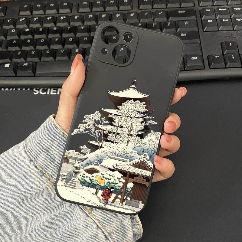 Japanese Mount Fuji Landscape Phone Case for IPhone 16 14 13 12 11 15 Pro Max Mini XR XS X 15 14 7 8 Plus SE2 Silcone Back Cover
