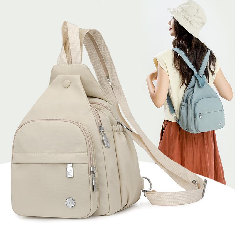 Schoolbag Fashion Trend Breast Bag Women's Lightweight Versatile Messenger Bag Korean Version Outdoor Sports Fitness Double Backpack Diagonal Span Bag