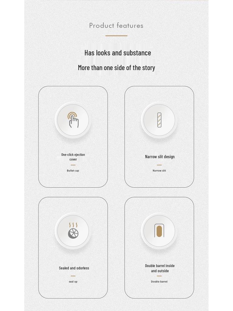 Søppelbøtte med trykknapp-popup-lokk for kjøkken, bad eller restaurant