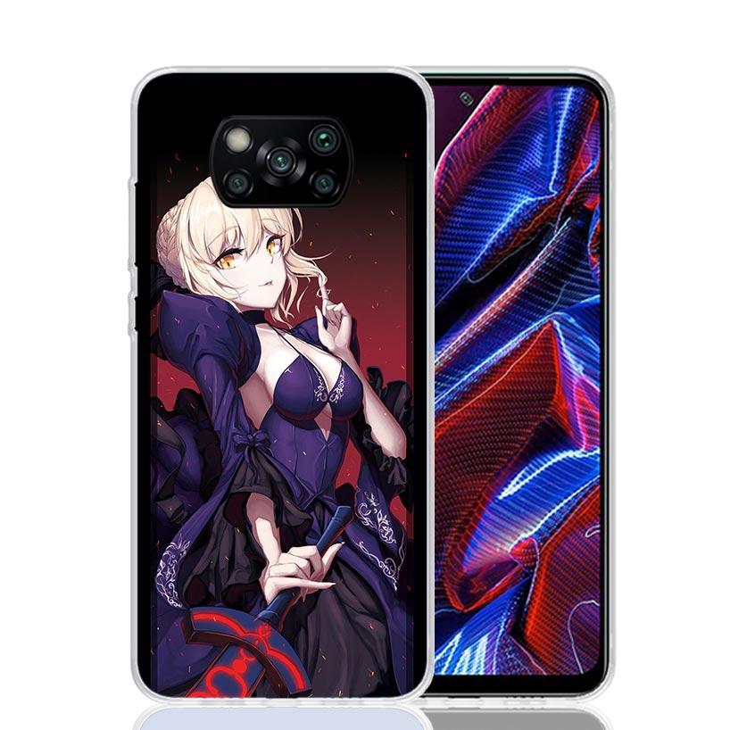 Fate Zero Stay Night Saber Case Phone Cover for Xiaomi Redmi Note 10 9 9S 8 8T 7 5 Pro Mi 12T 11T 10T 9T 12 11 Lite A3 A2 Trend