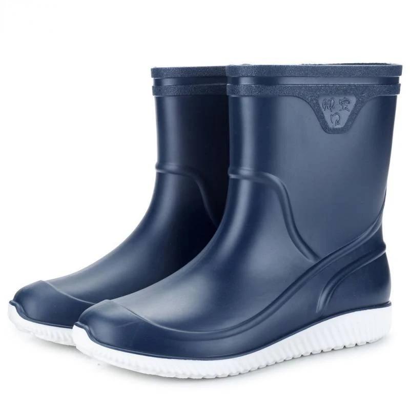 Hochwertige Herren Regenstiefel Mid-Calf Wasserdichte Arbeitsstiefel Frühling Herbst Angelstiefel Herren Halten Sie warm Winter Regenschuhe Botas Hombre