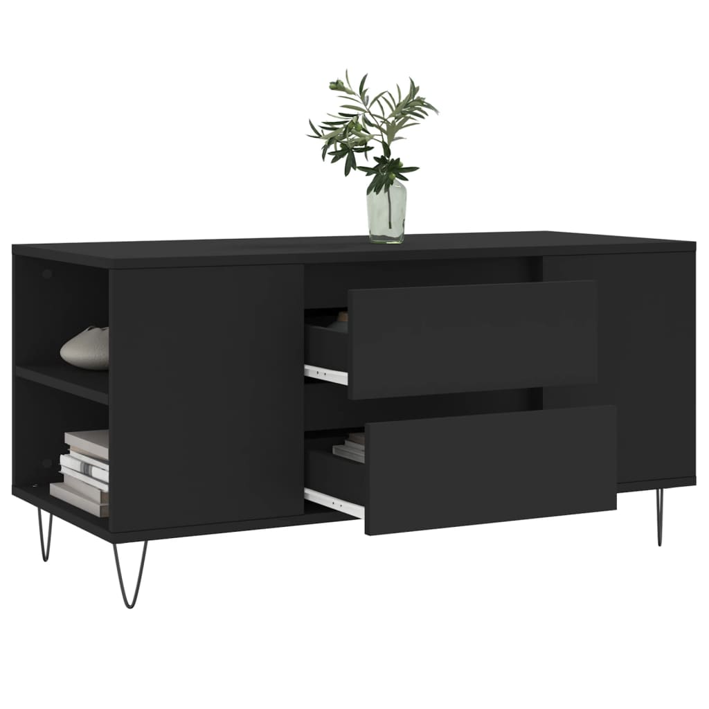 Coffee Table, Black, 102x44.5x50 Cm, Wood-based Material