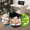 1pc Dragon Ball Z Goku Vegeta Piccolo Anime Cartoon Design Round Carpet Office Chair Mat Non-Slip Rug for Home Decor Living Room