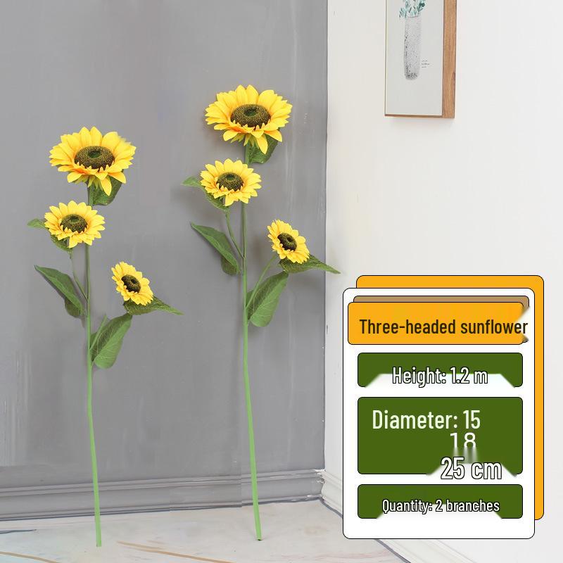 Large High Branch Sunflower Artificial Flower Bouquet for Living Room Decoration