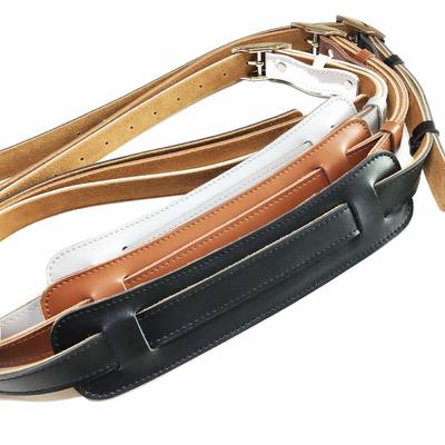 Leather Guitar Crossbody Strap Solid Color Bass Straps Belt Durable Electric Guitar Strap