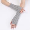 Comfortable Winter Arm Sleeves Fingerless Gloves Soft Acrylic Fibre Cable Knit Gloves For Outdoor Daily Use And Sport
