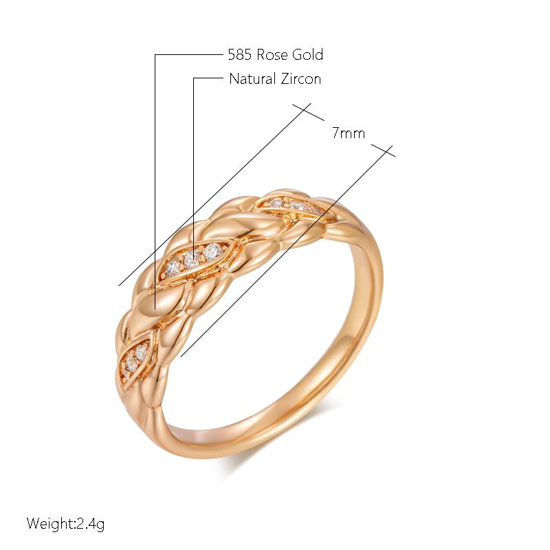 Minimalist Style  Rose Gold Color Ring For Women Mosaic Shiny Natural Zircon Accessories Party Daily Fine Jewelry