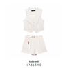 Autumn 2024 Women's European & American Style Striped Vest and Shorts Set