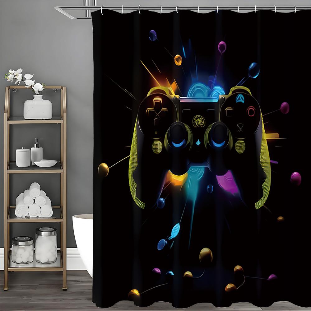 

Cool Gamer Shower Curtain, Bathroom Decorative Shower Curtain, Waterproof Shower Curtain with Hooks 90*180cm