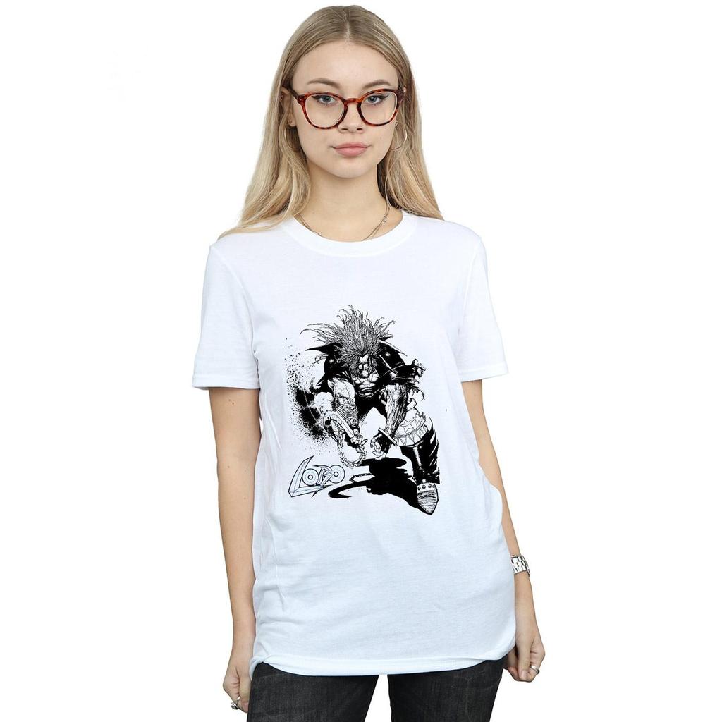 DC Comics Womens/Ladies Lobo Sketch Cotton Boyfriend T-Shirt