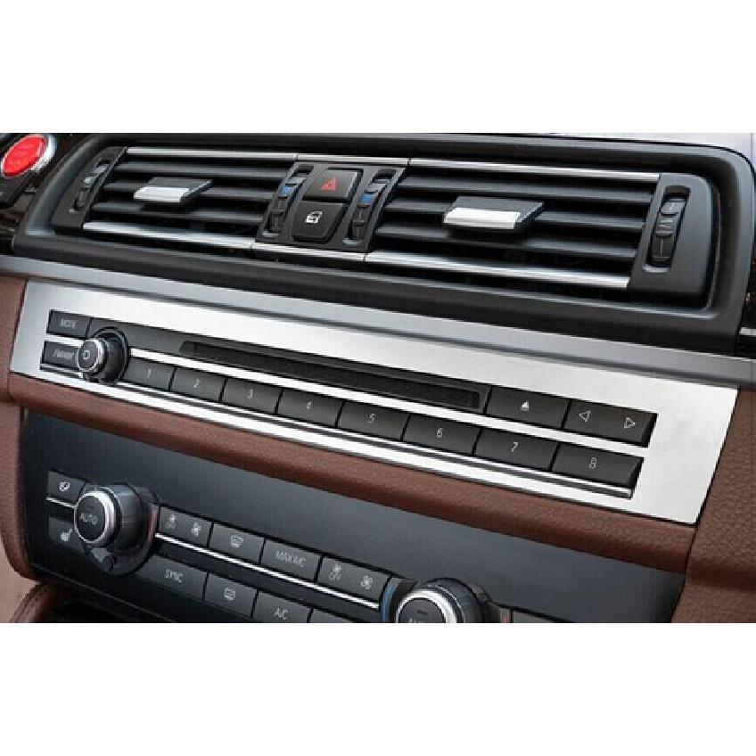 Silver 2011-17 Cover Trim Titanium For BMW 5 Series Console Volume Button Panel