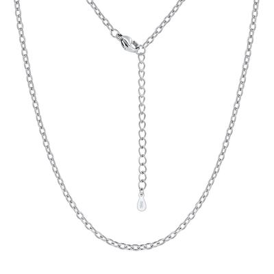 Halskette für Kette kann alle Azuki Edelstahl 2mm Frauen, nur, Zeit, hypoallergen, Kette, Stahl, Herren, Silber, 45cm,